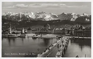 Mountainous Prints: Lucerne, Switzerland on Lake Lucerne