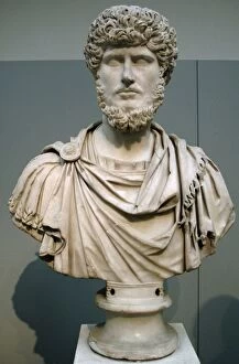 Antonine Gallery: Lucius Verus (130-169 AD). Roman co-emperor. Bust. Marble