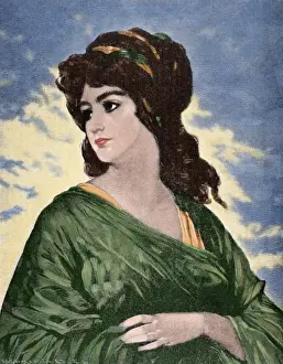 Consul Prints: Lucretia (d. 510 BC). Engraving. Colored