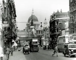 Ludgate Prints: Ludgate Hill - view toward St. Paul's Cathedral, London