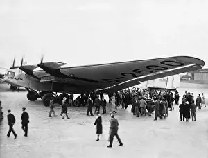 Terminal Prints: Lufthansa Junkers G-38 Airliner at Croydon During a Tria?