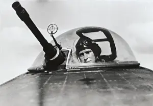 Luftwaffeaircraft Exterior Prints: A Luftwaffe Air Gunner Sits in His Turret