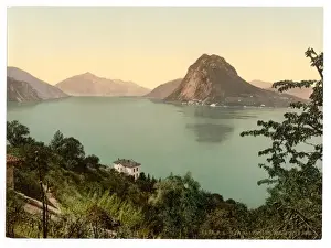 Monte Prints: Lugano, San Salvatore from Monte Bre, Tessin, Switzerland Lu