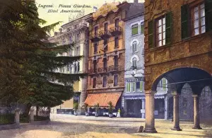 Lugano Prints: Lugano, Switzerland - Piazza Giardino