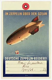 Images Dated 29th May 2012: Luggage label, Zeppelin to South America