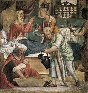 The Nativity Gallery: LUINI, Bernardino (1480-1532). Nativity of Mary