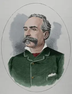 Americana Prints: Luis Jimenez Aranda (1845-1928). Spanish painter. Engraving