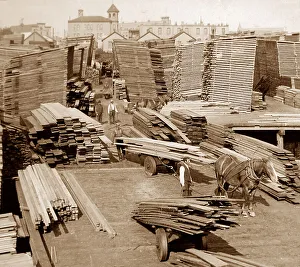 Lumber Yard Washington USA early 1900s