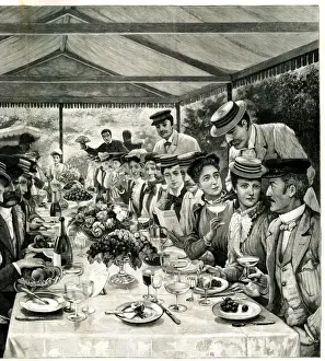 A Luncheon Party on a Houseboat at Henley-on-Thames