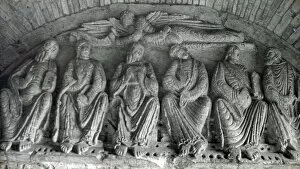 Apostles Collection: Lunette carving in Malmesbury Abbey, Wiltshire