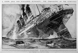 Torpedoes Prints: LUSITANIA SINKS 1915