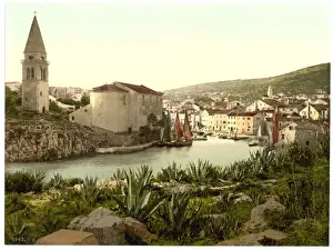 Istria Prints: Lussin-Grande (i. e. Lussingrande), general view, Istria, Au