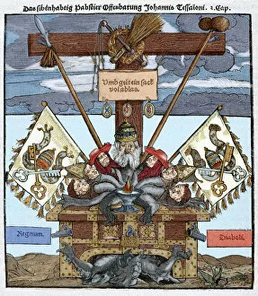 Reformer Collection: Lutheran satirical print against the sale of indulgences by