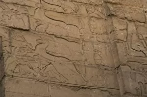 Images Dated 26th November 2003: Luxor Temple. Battle of Kadesh. Relief. Detail. Egypt