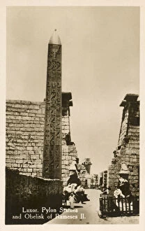 Pylon Gallery: Luxor Temple Complex - Pylon statues - Obelisk of Rameses II