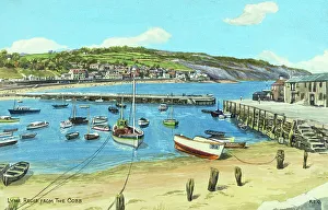 Lyme Prints: Lyme Regis from The Cobb, Dorset