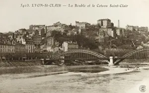 Hill Side Prints: Lyon, France - La Bouble Bridge and St Clair Hill