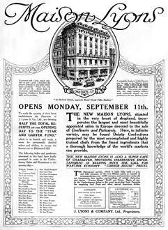 Lyons Corner House advertisement, 1916 Lyons Corner House advertisement, 1916