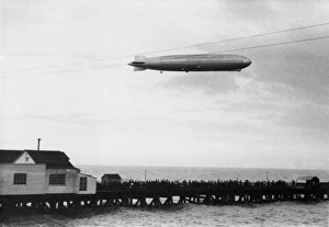 LZ 127 Graf Zeppelin over pier, Walton, Essex LZ 127 Graf Zeppelin over pier, Walton, Essex