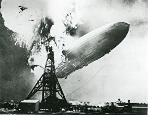 Images Dated 1st November 2016: LZ 129 Hindenburg being consumed by fire shortly after a?