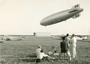 Hindenburg Prints: The LZ129 Hindenburg landing at Franfurt airship port