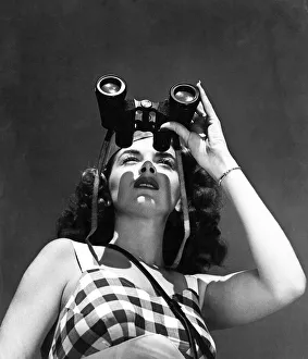 Chapman Collection: M CHAPMAN AND BINOCULARS