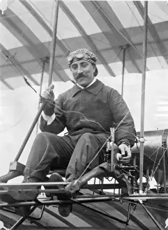 M Christiaens on his Farman Biplane
