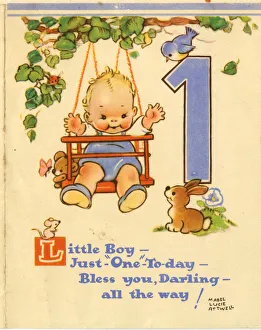 Images Dated 14th September 2018: Mabel Lucie Attwell, birthday card, age 1