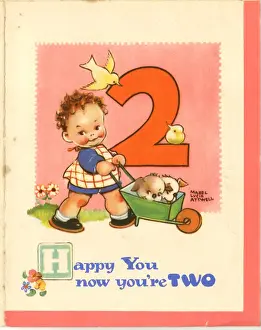 Puppies Prints: Mabel Lucie Attwell, birthday card, age 2