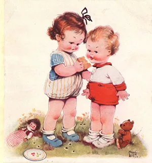 Images Dated 11th May 2018: Mabel Lucie Attwell - Just One Bite - Hovis Bread