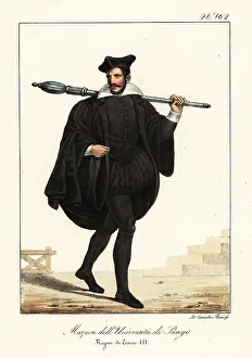 Mace Prints: Mace-bearer or massier of the University of Paris, 1580s