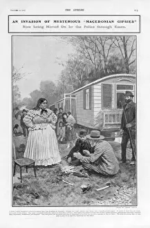 Caravans Prints: Macedonian gipsies, who arrived in London and camped at Tower Hill before moving
