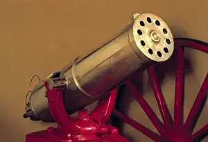 Hist Ricas Prints: Machine gun Gatling-Colt, 10 barrels (1871). SPAIN
