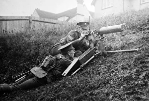 Practise Prints: Machine gun practise during WW1
