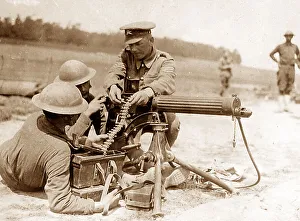 Machine gun training during WW1
