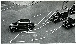 Precaution Prints: Machine painting road lines, September 1939