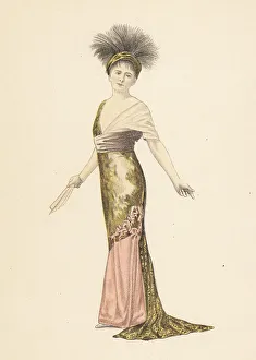 Redfern Prints: Madame Pierat in a dress by Redfern in Les Marionettes, 1911