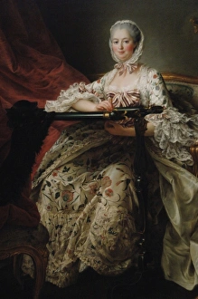 Images Dated 3rd April 2008: Madame de Pompadour at her Tambour Frame, 1763-1764. By the