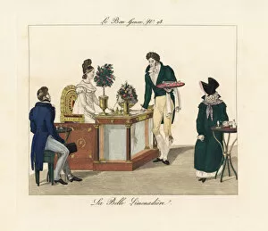 Images Dated 12th November 2019: Madame Romain at the Cafe des Mille Colonnes, 1818