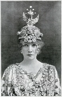 Headpiece Collection: Madame Sarah Bernhardt as Theodora - photograph by Downey