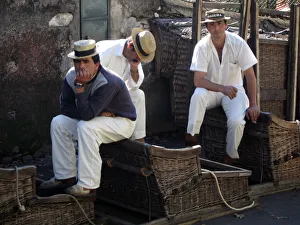 Images Dated 27th August 2019: Madeira - Monte sledge drivers, or carreiros