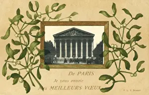 Madeleine Prints: Madeleine, Paris, France - with Christmas Mistletoe