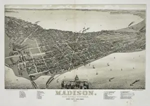 Madison Prints: Madison, state capital of Wisconsin 1885