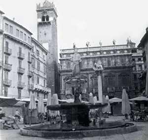 Madonna Prints: Madonna Verona Fountain, Piazza Erbe, Verona, Italy
