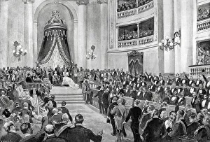 19 Century Prints: Madrid - Opening of the Parliament in the Senate