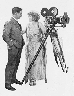 Mae Marsh and Rene Guissart filming The Flames of Passion (1 Mae Marsh and Rene Guissart filming The Flames of Passion (1
