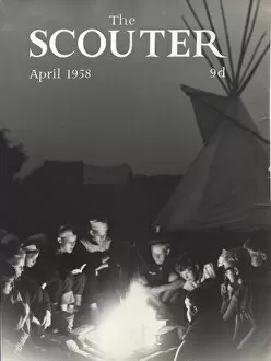 Magazine cover, boy scouts in camp, Denmark
