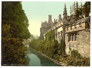 Magdalen Prints: Magdalen College, from the river, Oxford, England