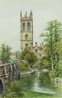 Magdalen College and River, Oxford, Oxfordshire