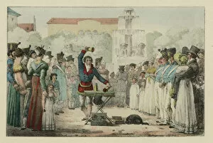 Chateau Collection: Magician performing the cup and balls trick